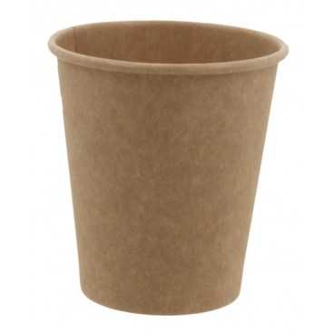 0200-CRTP1 Pahare din carton cu perete simplu, kraft natur, Ø 90 mm, 10oz