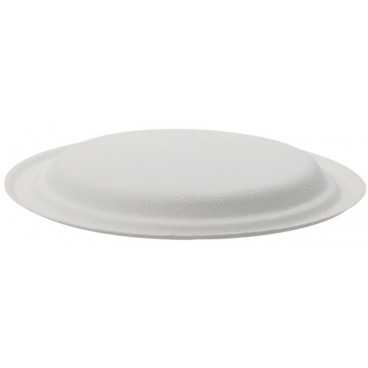 Farfurii biodegradabile din trestie de zahar, albe, rotunde, D174