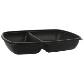 1420 Caserole din PP, negre, drept., 280 x 200 x 40 mm, 2C, 1300 cc