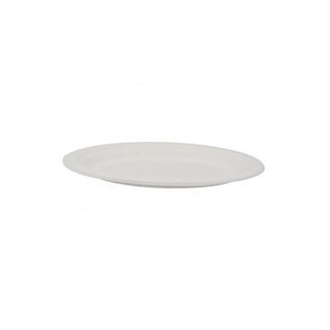 #ABC-#3-0900 Farfurii biodegradabile din trestie de zahar, albe, ovale, M263199