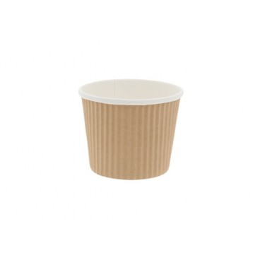 #CTR-CRTKNA-1300-D98 Boluri din carton cu perete dublu tip linii, kraft natur + alb, D98 mm, 380cc