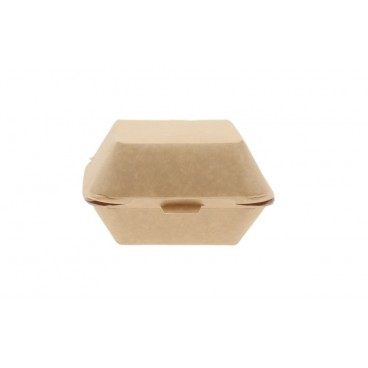 #CTR-CRTKNA-1400 Meniuri din carton cu capac atasat,   90 x 85 x 72 mm, kraft natur + alb