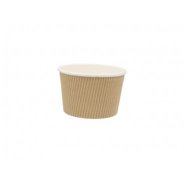 #CTR-1300-P3-D114 Boluri din carton rippled, kraft natur + alb, D114, 500cc