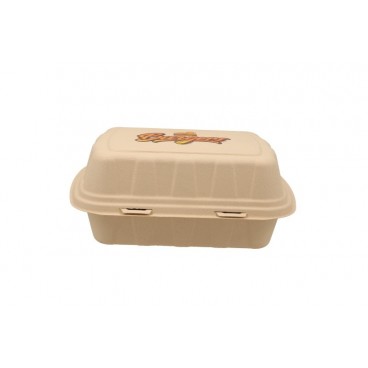 #CTR-BIO-1400 Caserole biodegradabile personalizate cu capac atasat, natur, BURGER, MBRG
