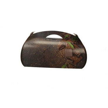 #GLT-3600 Cutii tort cu maner din carton, #CHOCO + AUR, CT3, M3525