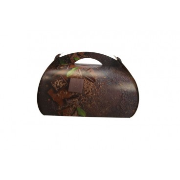 #GLT-3600 Cutii tort cu maner din carton, #CHOCO + AUR, CT4, M0300